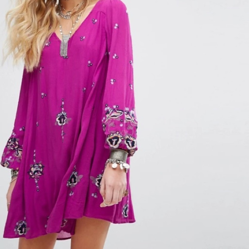Free People Oxford Embroidered Mini Dress, NWT XS